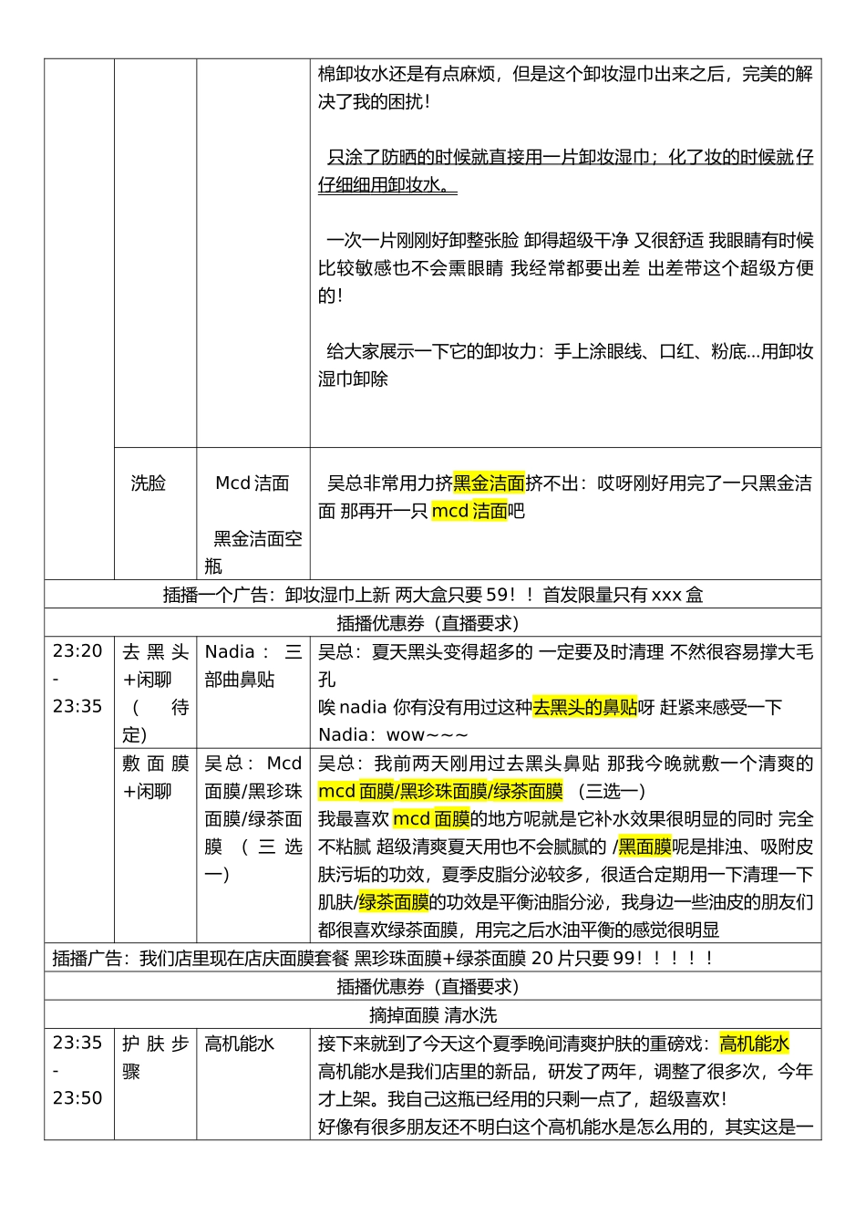 【夏季护肤】淘宝直播脚本.doc_第2页