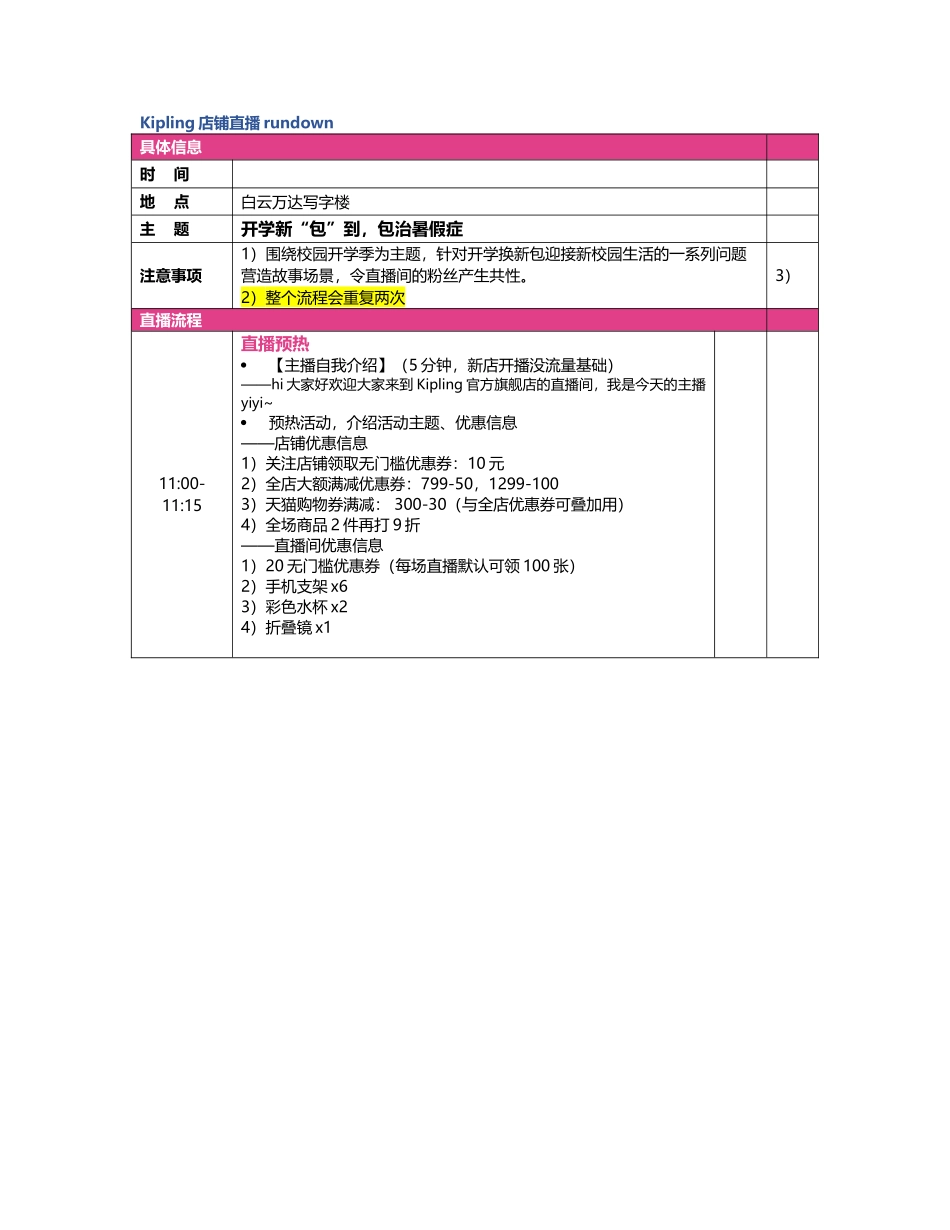 【学习和参考使用】Kipling店铺直播脚本.doc_第1页