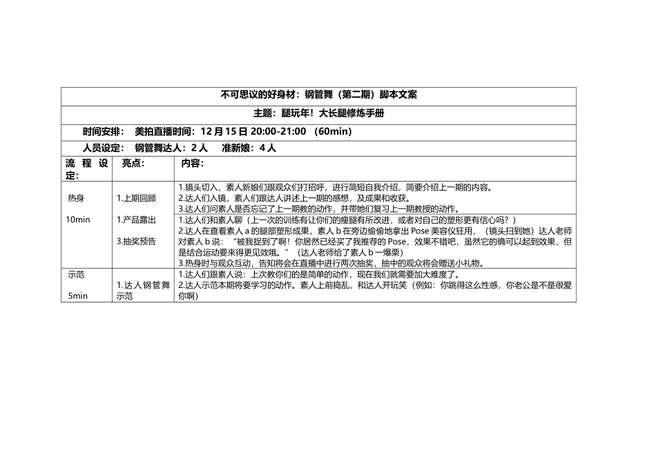 不可思议的好身材——钢管舞第二期 脚本文案 v2.docx_第1页