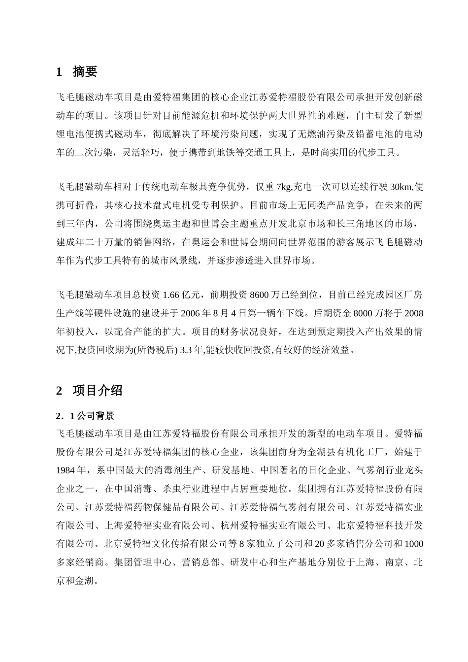 飞毛腿某某动力车项目商业计划书.doc_第3页