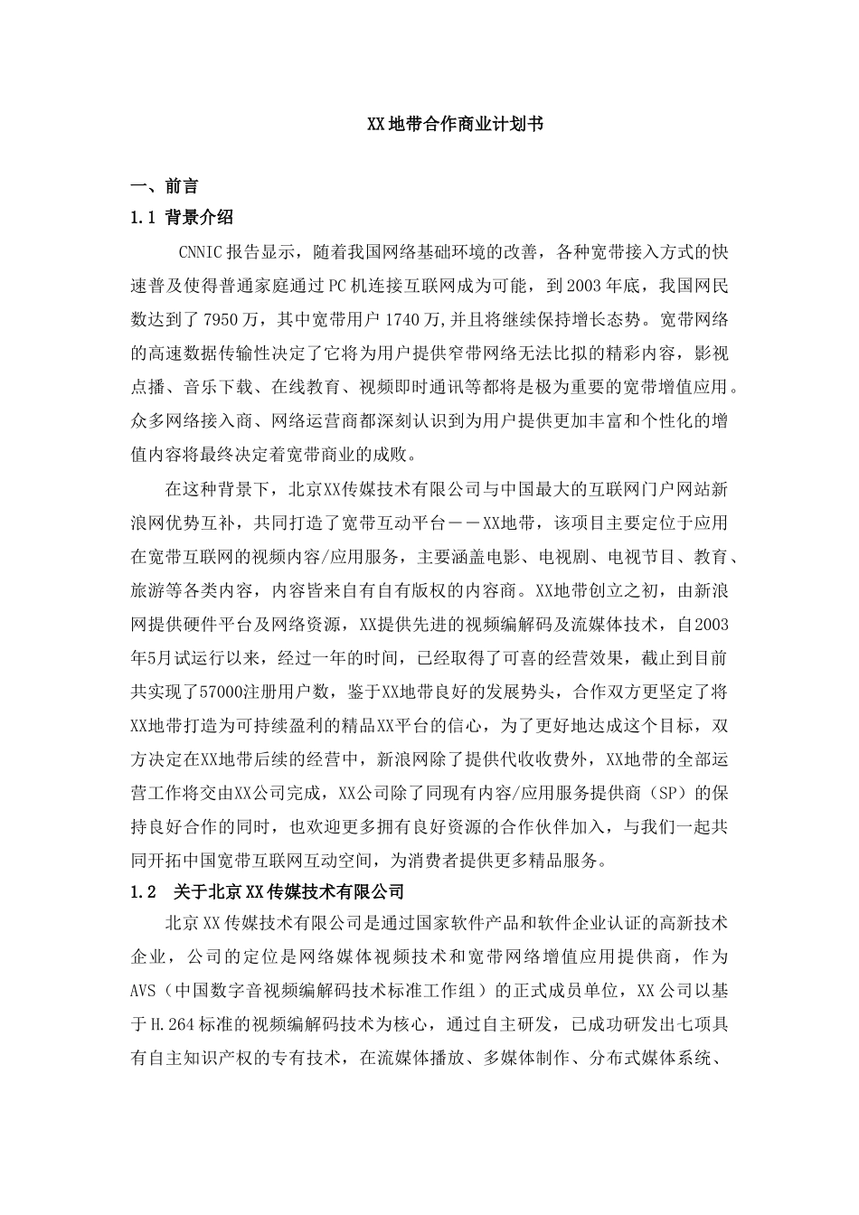某地带合作商业计划书.doc_第1页