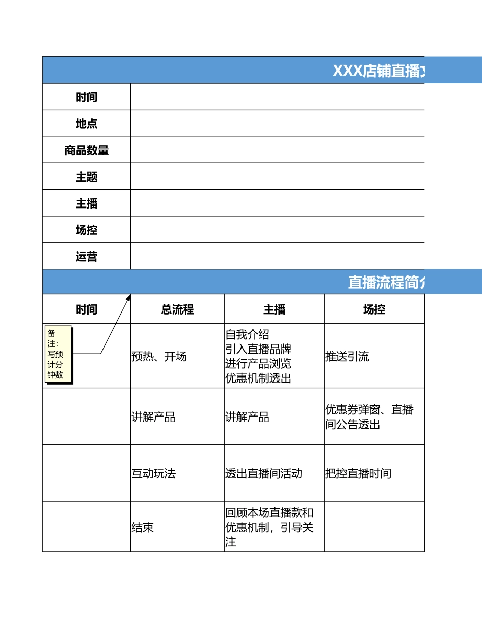 【最新直播脚本】脚本模板2.xlsx_第1页