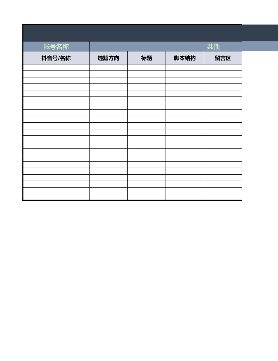 2021抖音竞品分析表格汇总.xlsx_第1页