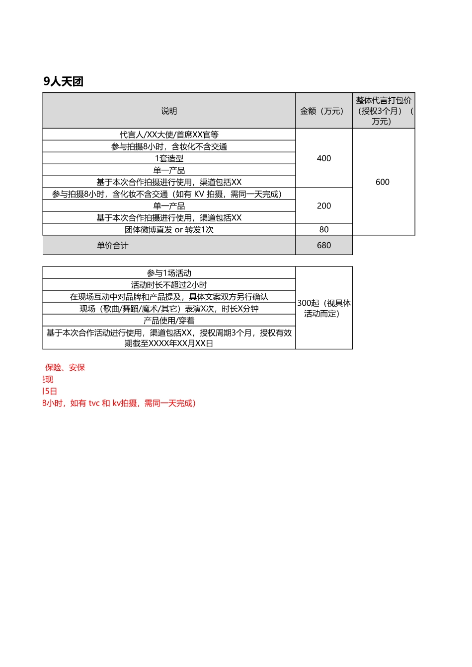 偶像9人天团标准报价资源包.xlsx_第2页