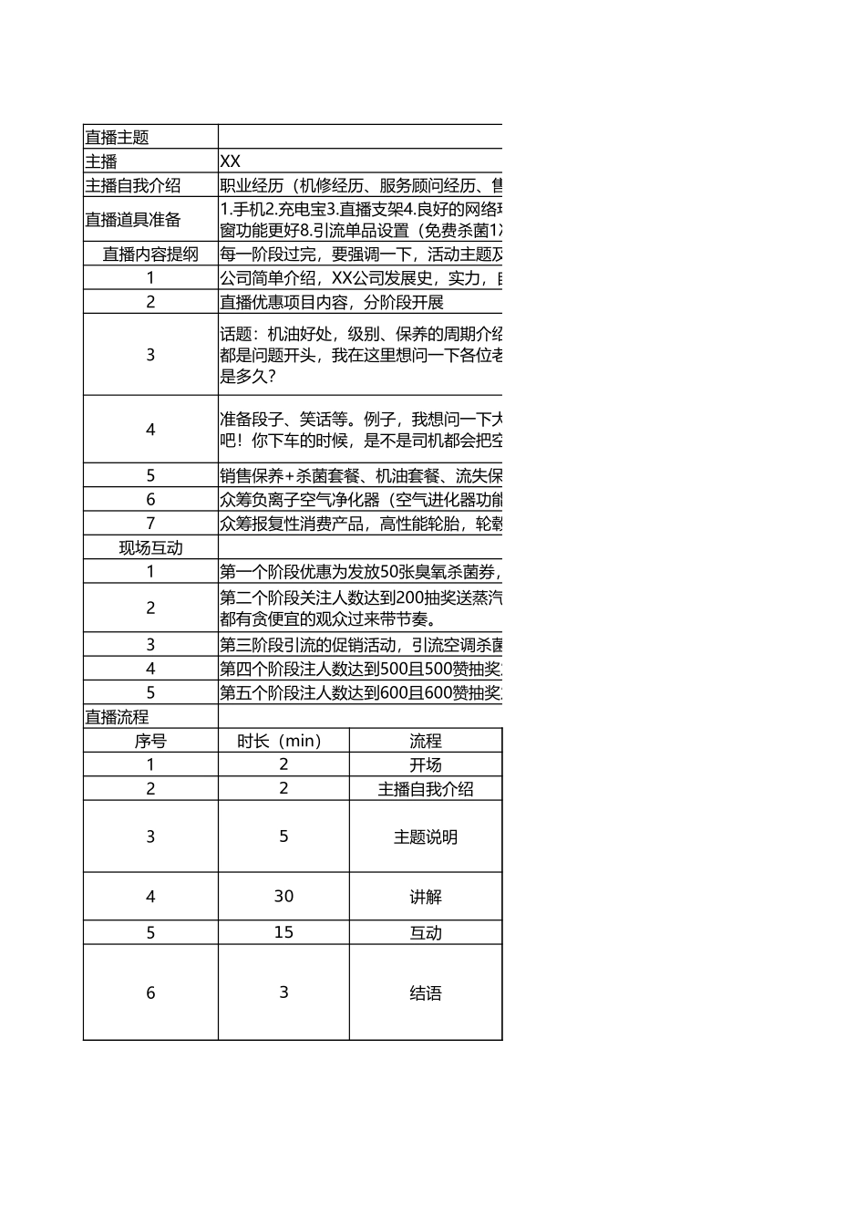 汽配类直播脚本模版.xlsx_第1页