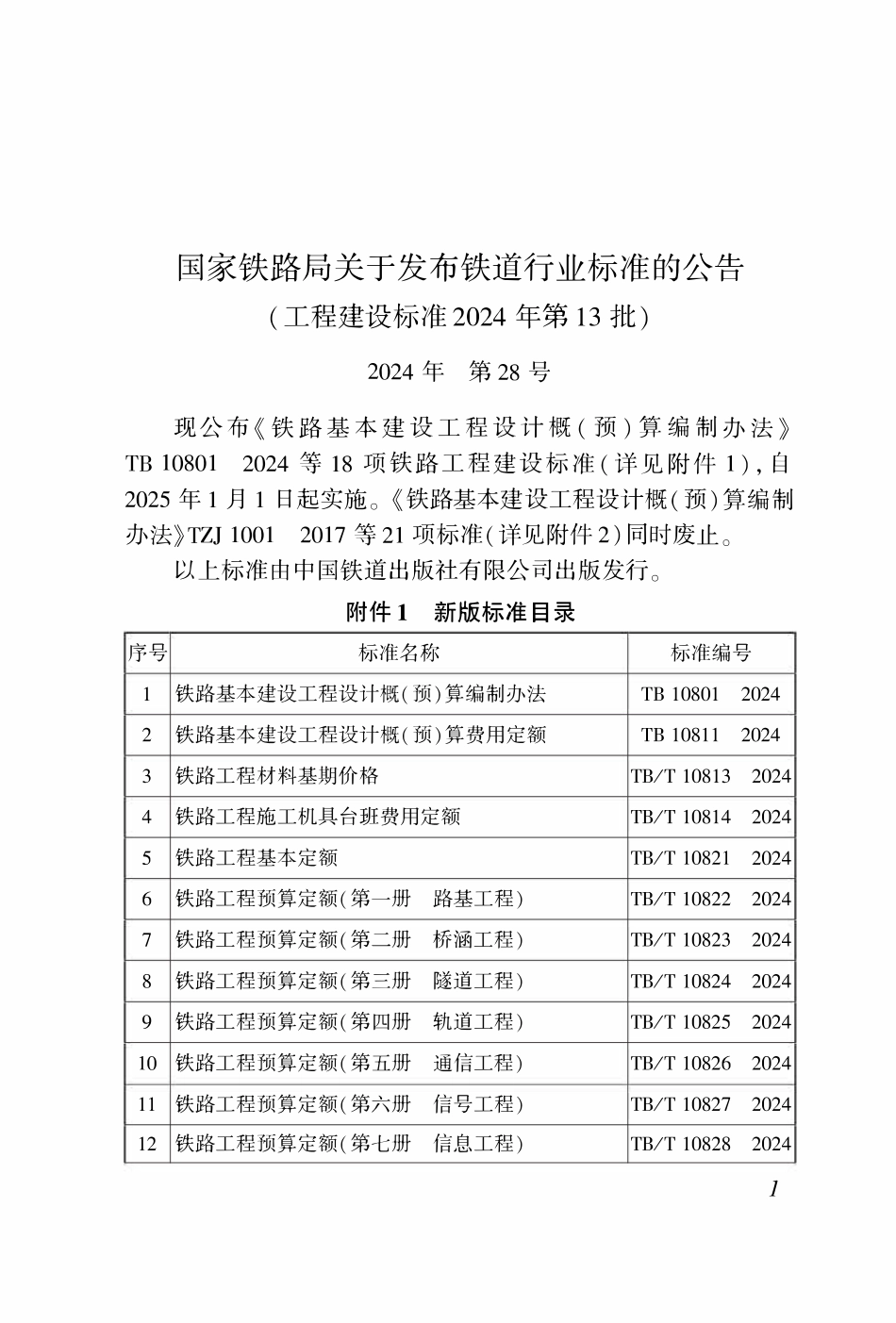 TB 10811-2024 铁路基本建设工程设计概 (预) 算费用定额.pdf_第3页