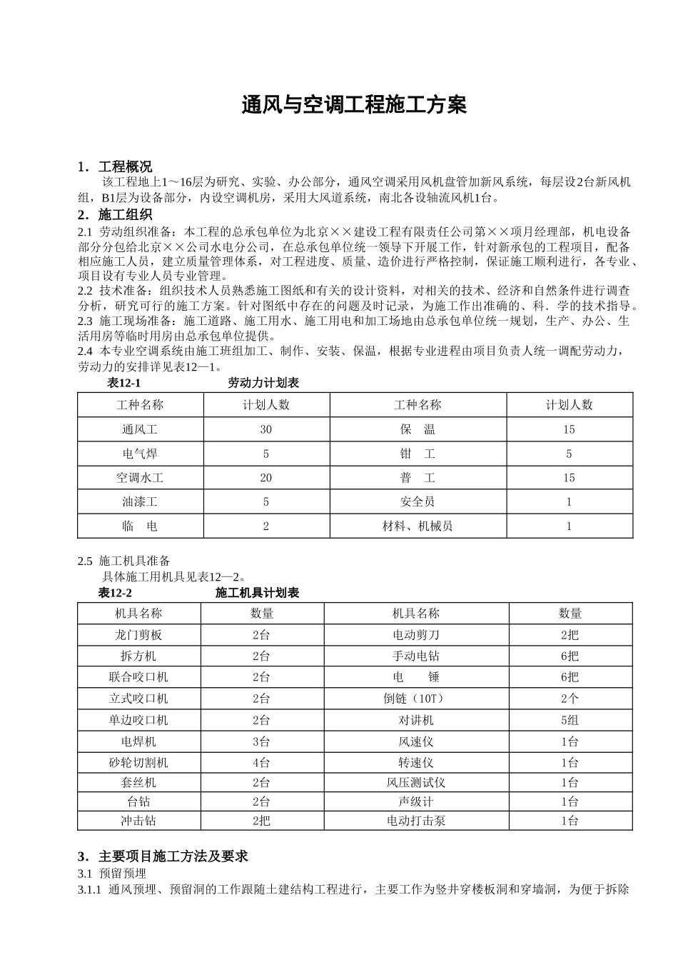 通风与空调工程施工方案.doc_第1页