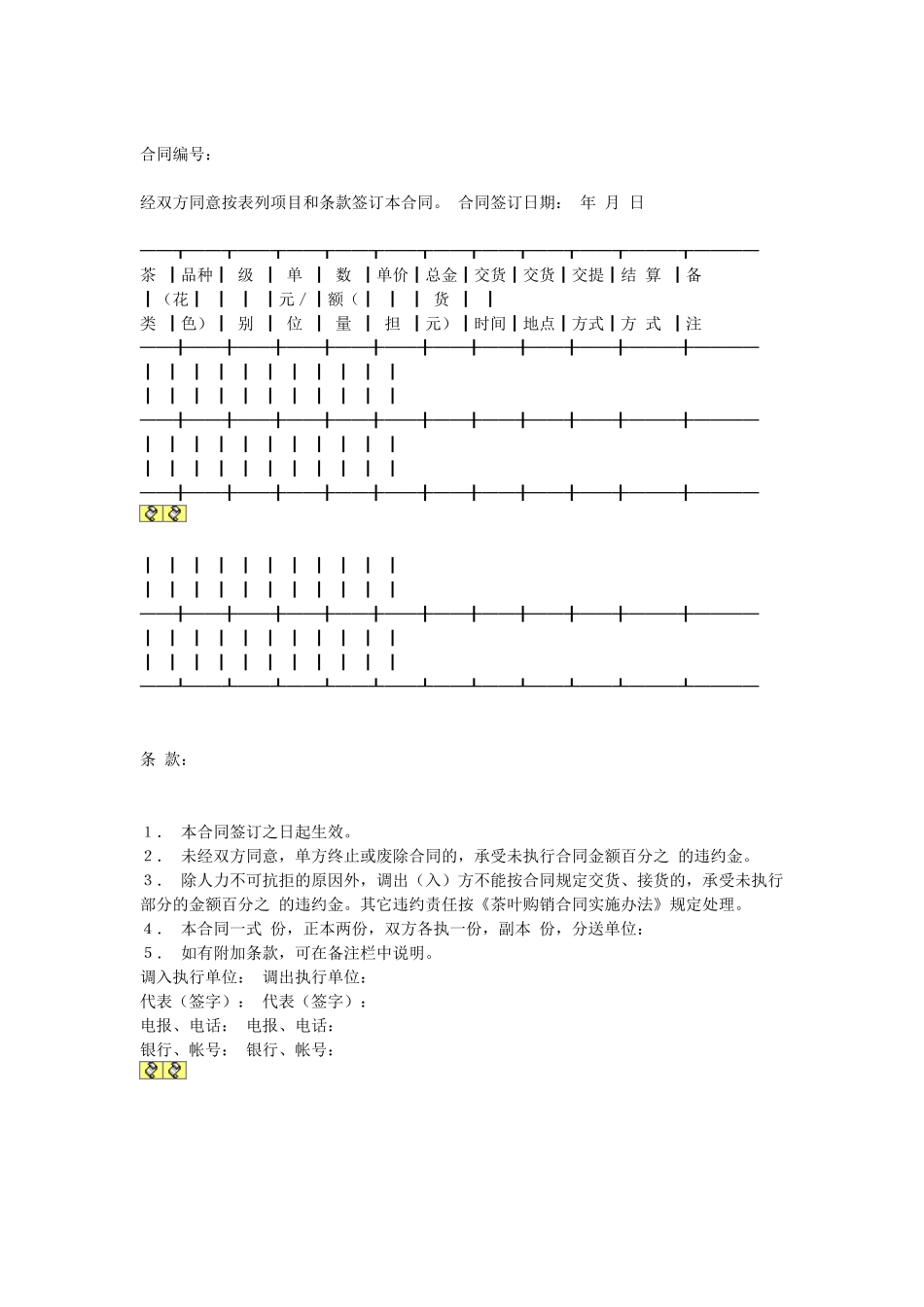 常用合同模版-茶叶购销合同.doc_第1页
