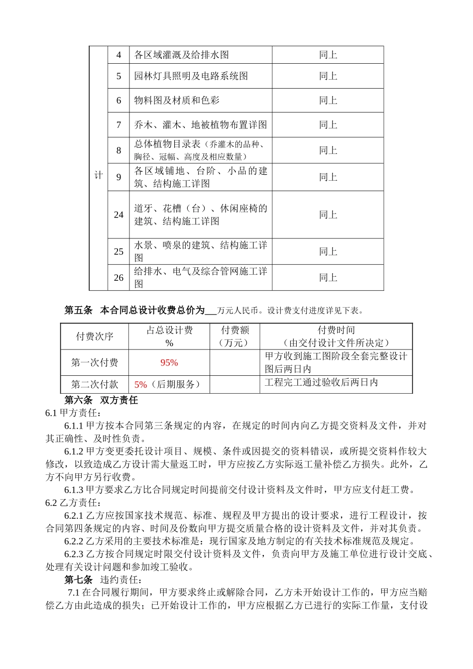 常用合同模版-环境景观工程设计合同.doc_第2页