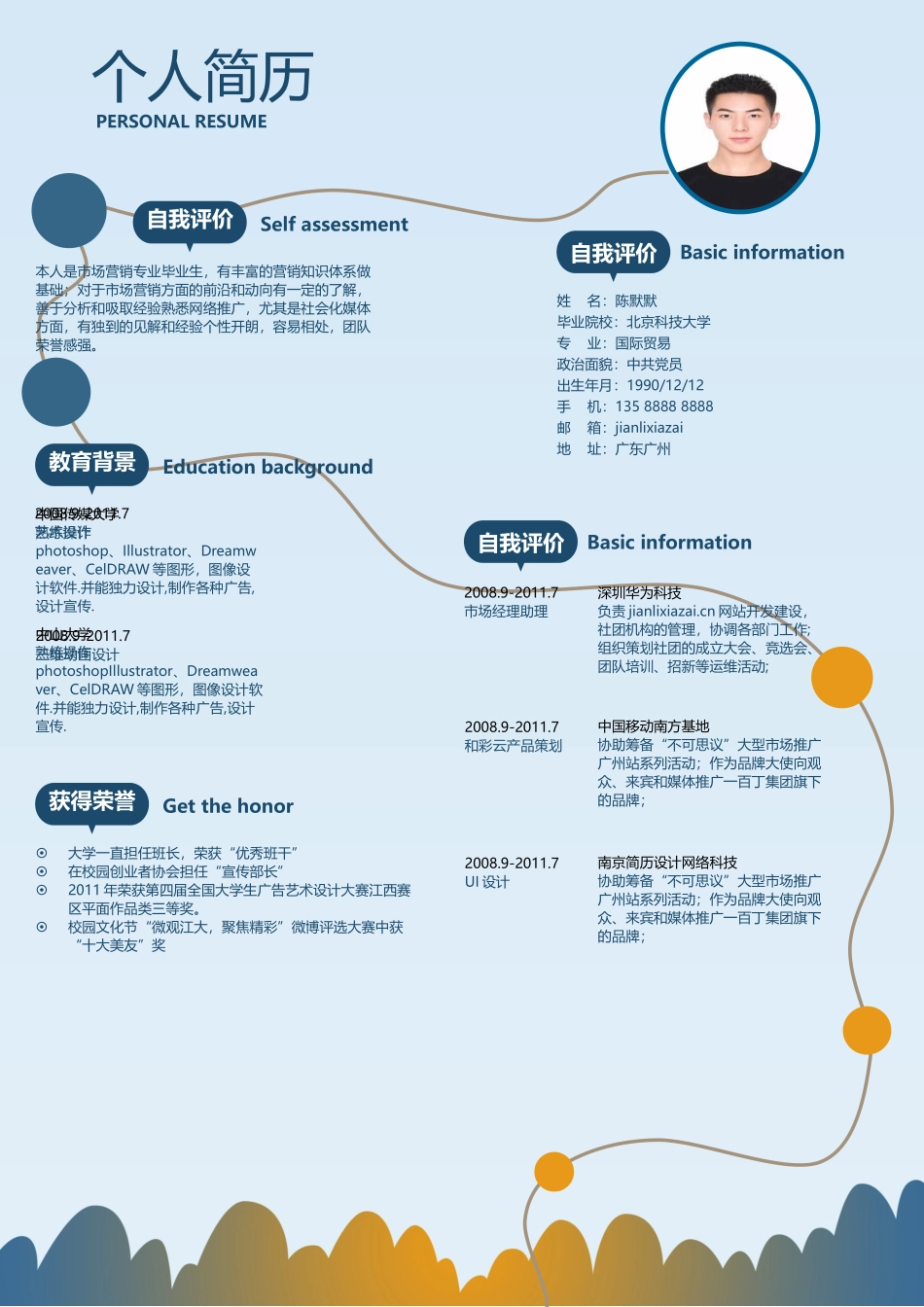 个人简历、自荐信、面试问题模版-01.docx_第1页