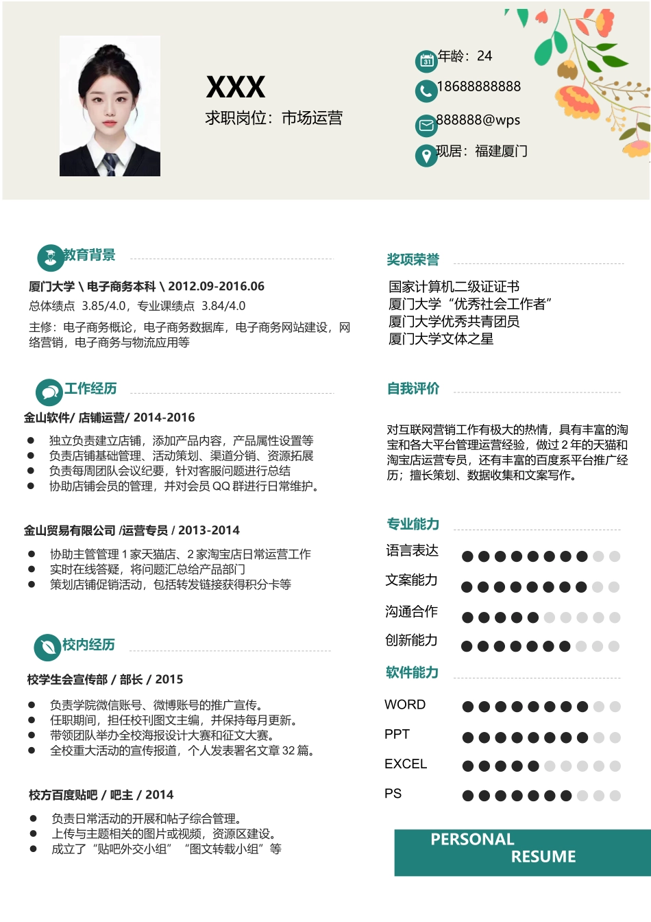 个人简历、自荐信、面试问题模版-4(23).docx_第2页