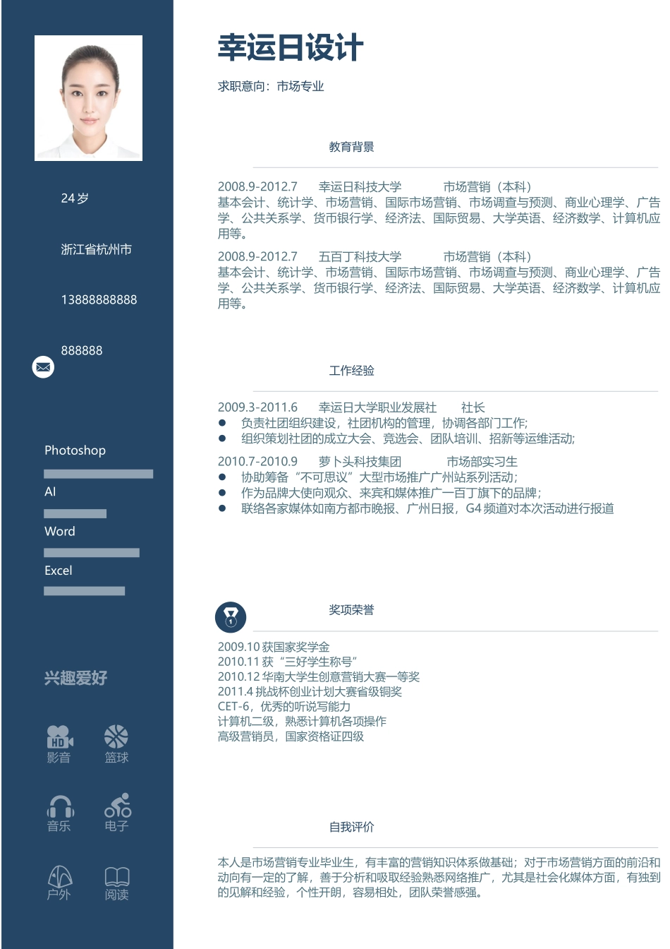 个人简历、自荐信、面试问题模版-05(2).docx_第2页