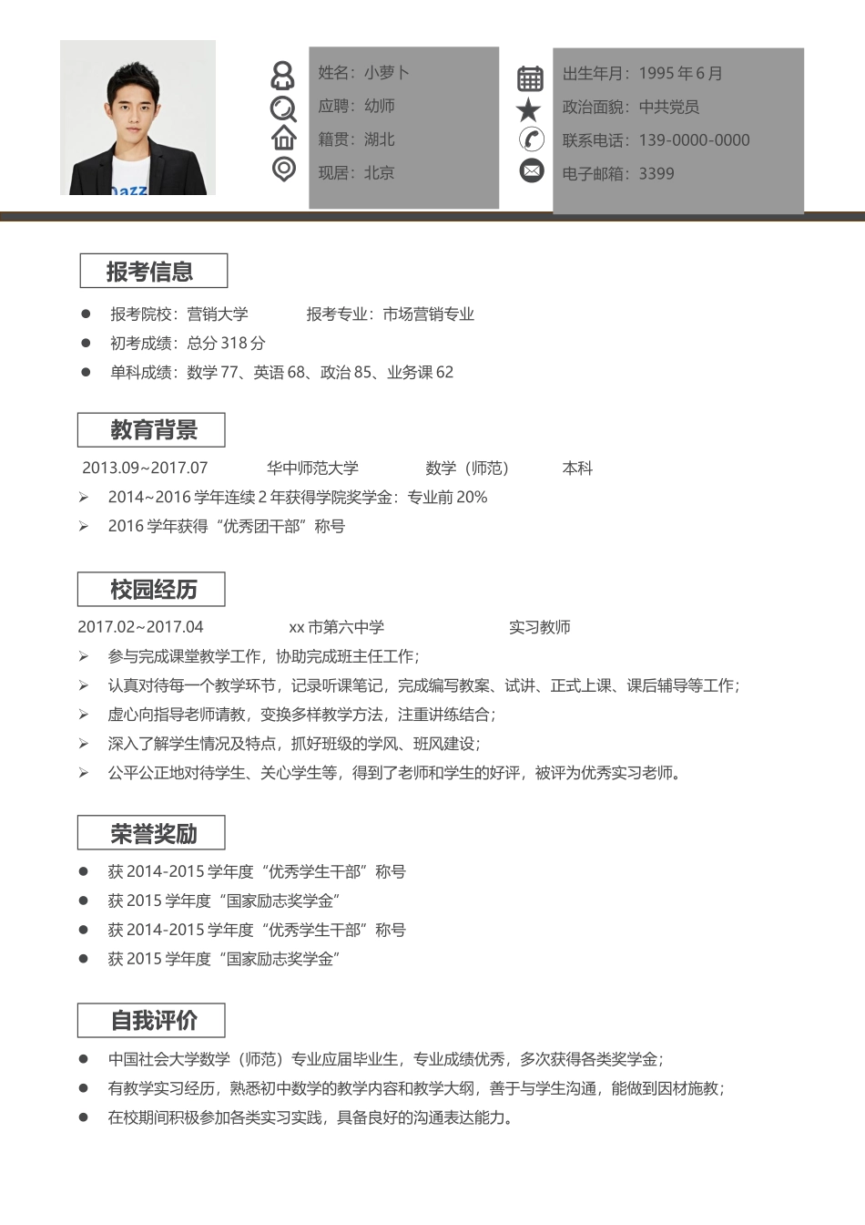 个人简历、自荐信、面试问题模版-5(7).doc_第2页