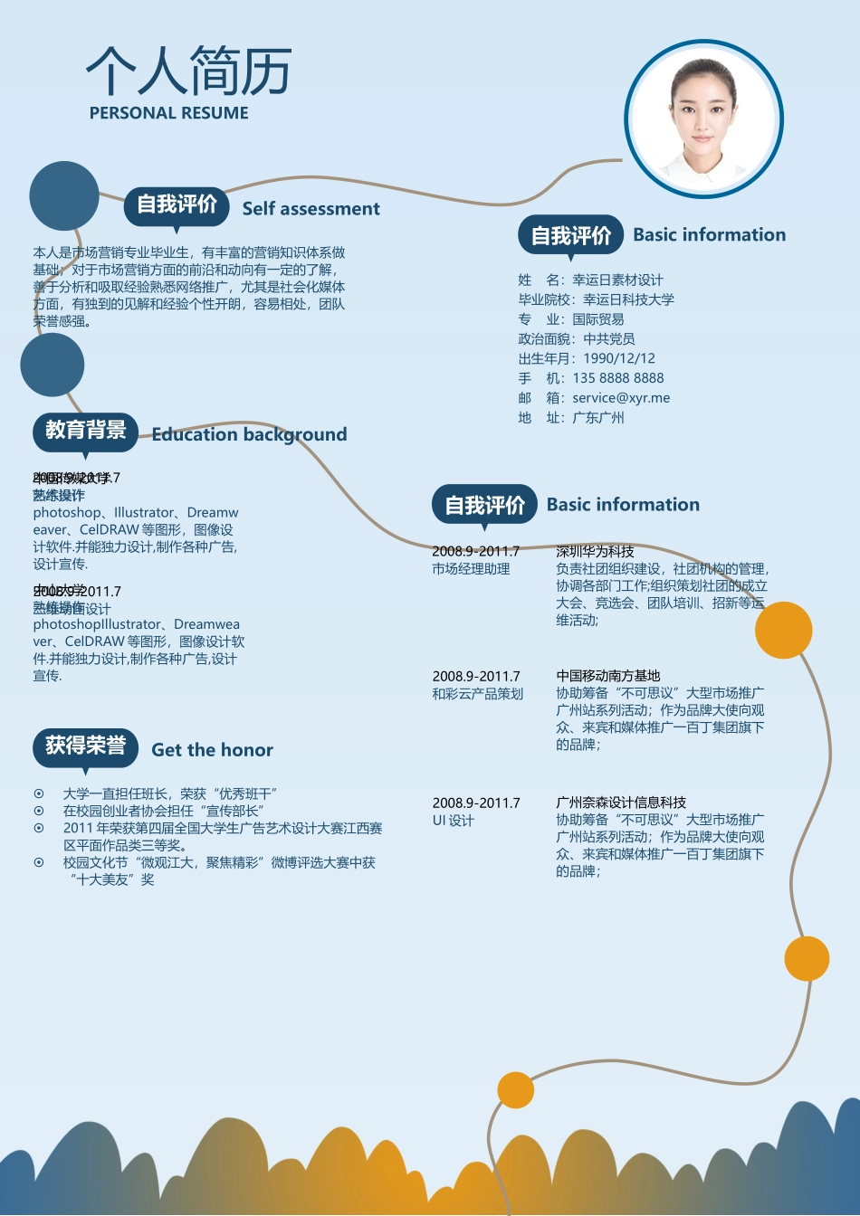 个人简历、自荐信、面试问题模版-08(1).docx_第1页