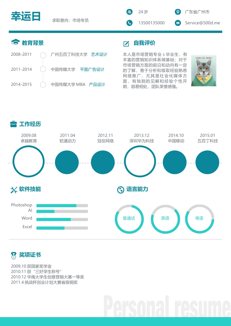 个人简历、自荐信、面试问题模版-13(6).docx_第1页