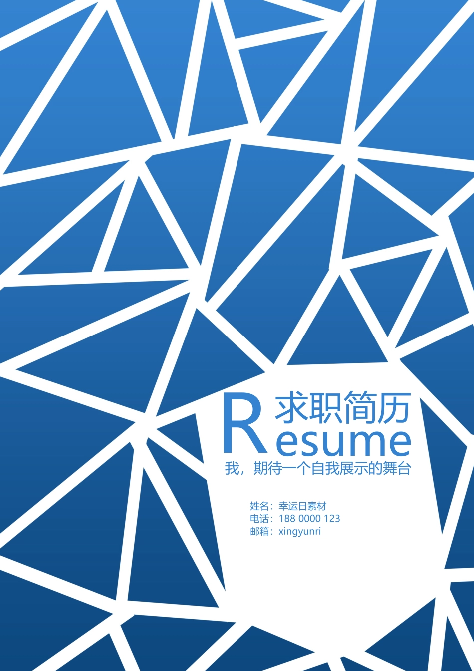 个人简历、自荐信、面试问题模版-14(9).docx_第1页