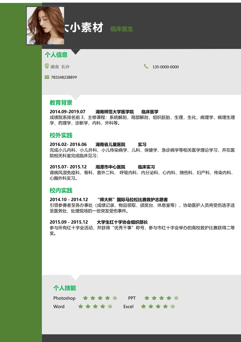 个人简历、自荐信、面试问题模版-0020简历(1).docx_第1页