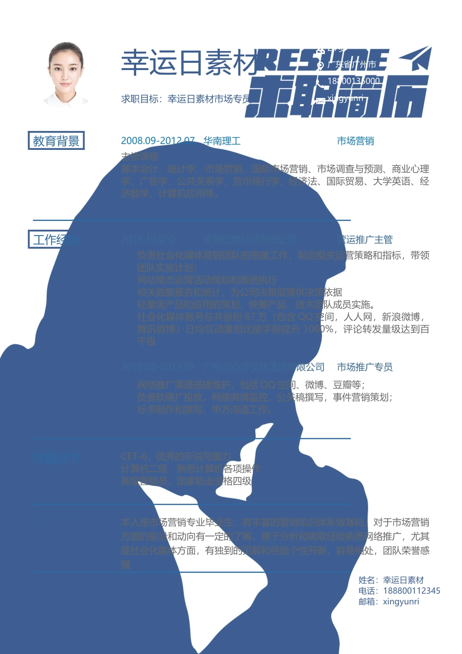 个人简历、自荐信、面试问题模版-20(8).docx_第2页