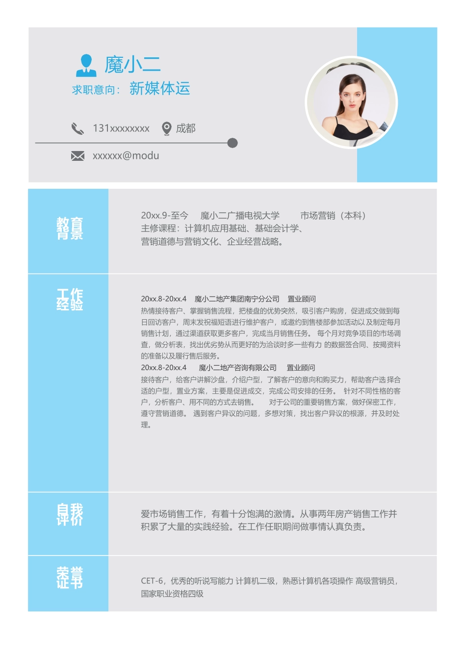 个人简历、自荐信、面试问题模版-22(15).docx_第1页