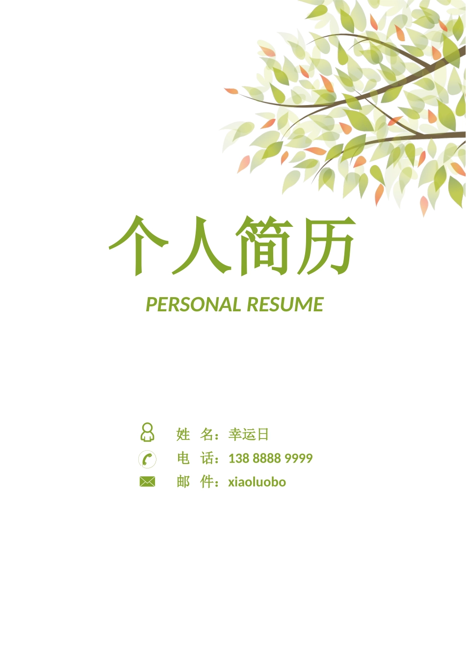 个人简历、自荐信、面试问题模版-23(2).doc_第1页
