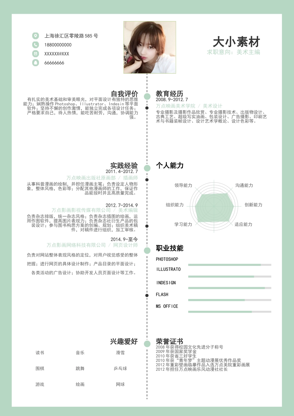 个人简历、自荐信、面试问题模版-0026简历.doc_第1页