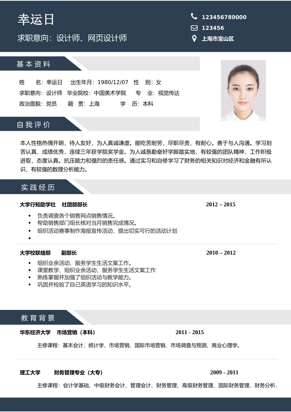 个人简历、自荐信、面试问题模版-28(1).doc_第1页