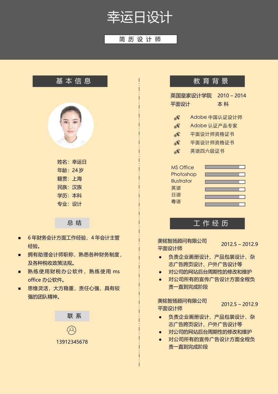 个人简历、自荐信、面试问题模版-31(1).doc_第1页