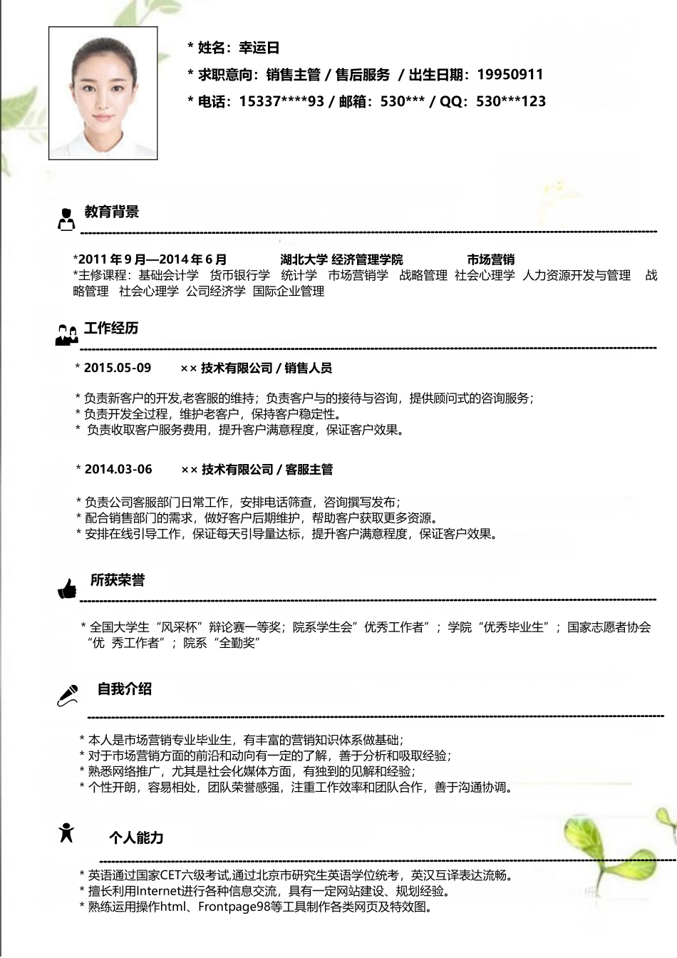 个人简历、自荐信、面试问题模版-37.doc_第3页