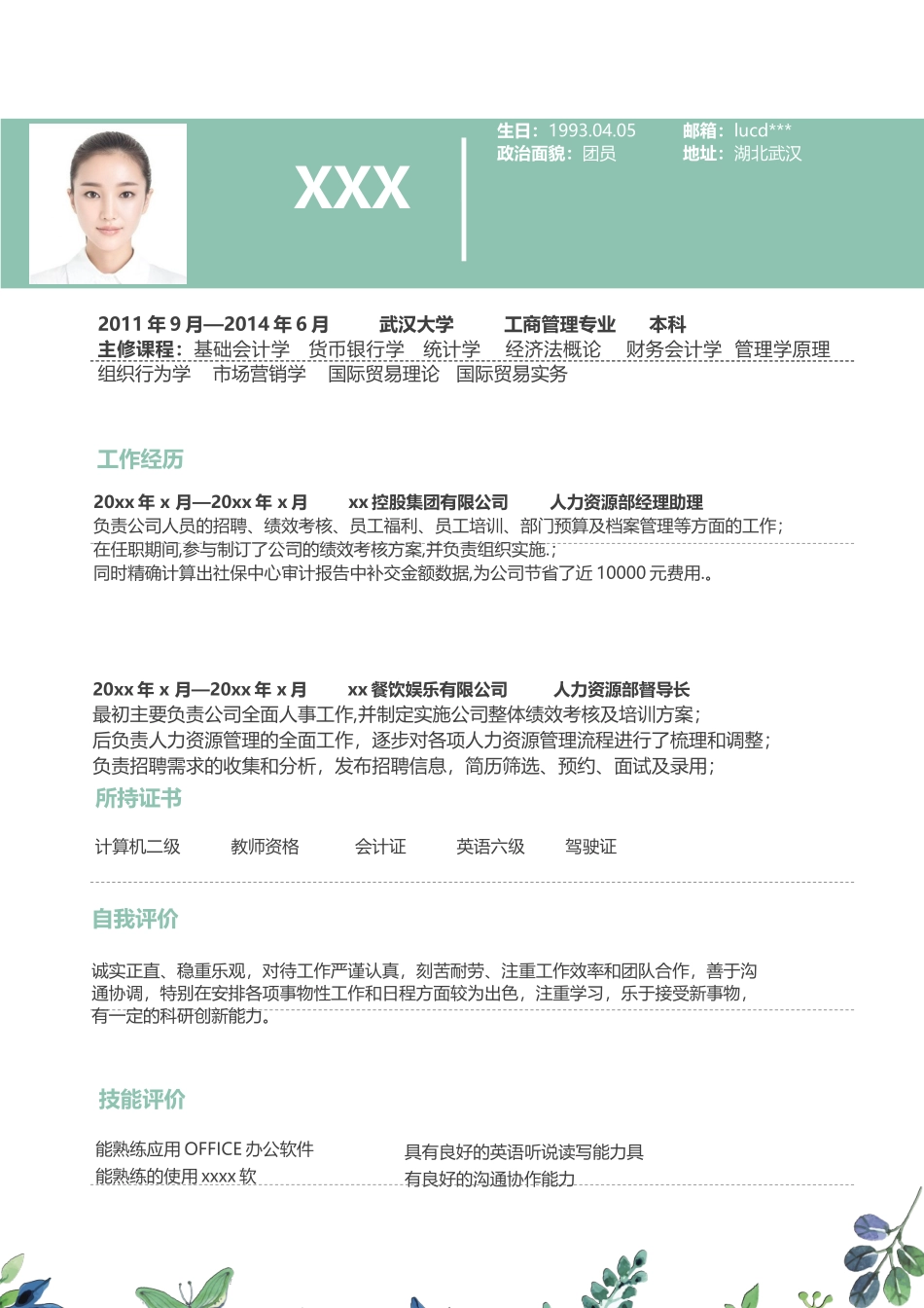 个人简历、自荐信、面试问题模版-55(2).docx_第3页