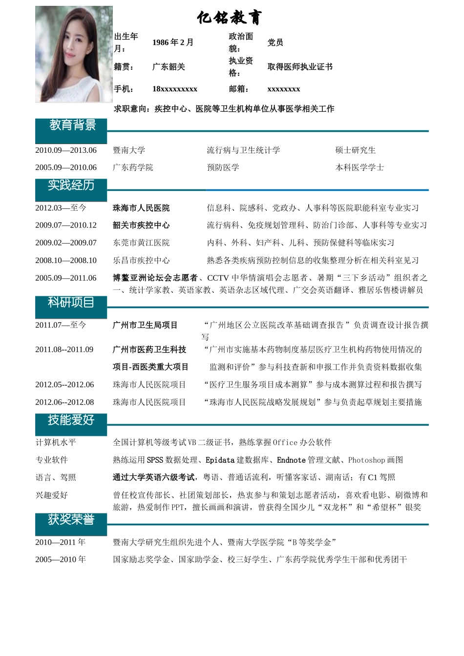 个人简历、自荐信、面试问题模版-0058简历.doc_第1页