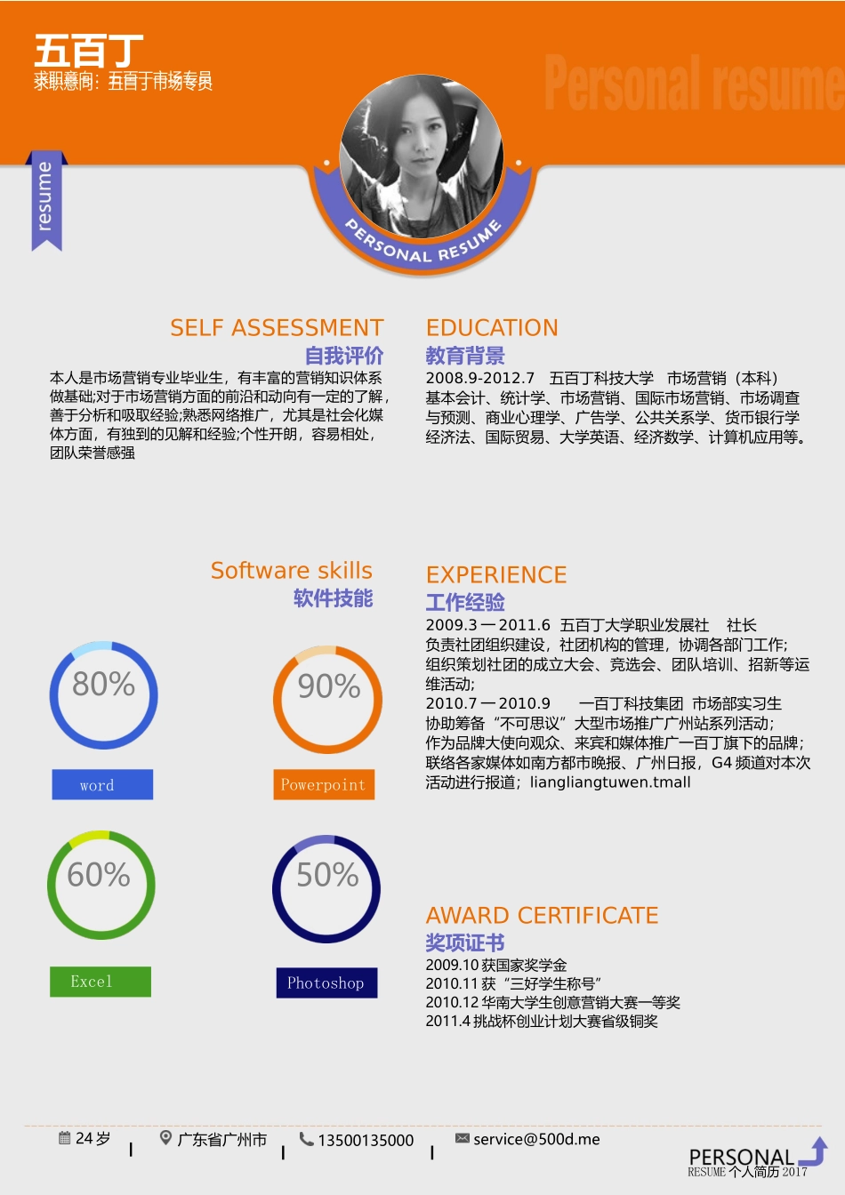 个人简历、自荐信、面试问题模版-65  .docx_第1页