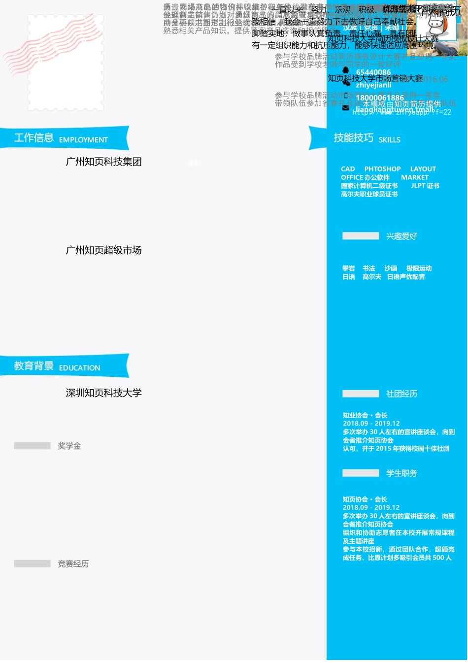 个人简历、自荐信、面试问题模版-66 .doc_第1页