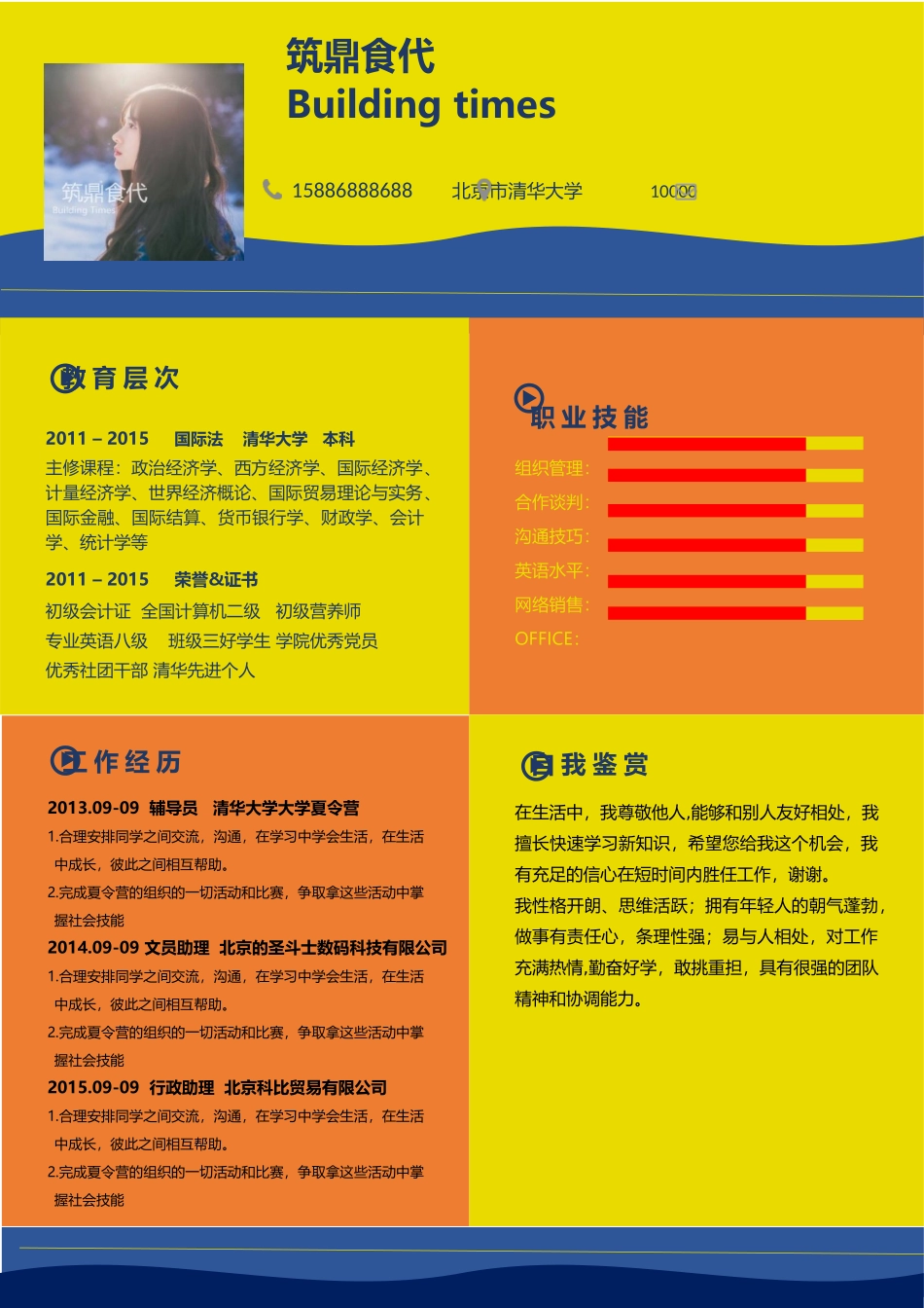 个人简历、自荐信、面试问题模版-110 (1).docx_第1页