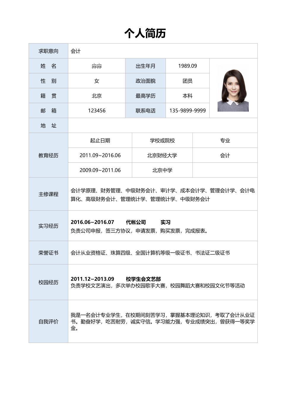 个人简历、自荐信、面试问题模版-表格单页07.docx_第1页