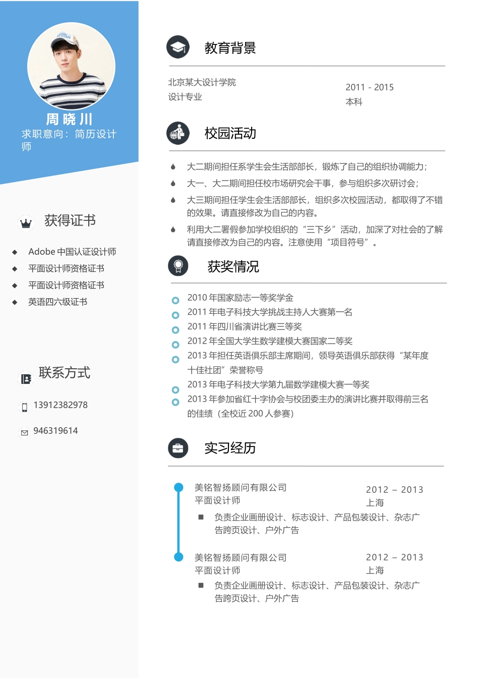 个人简历、自荐信、面试问题模版-简洁经典四页06.docx_第2页