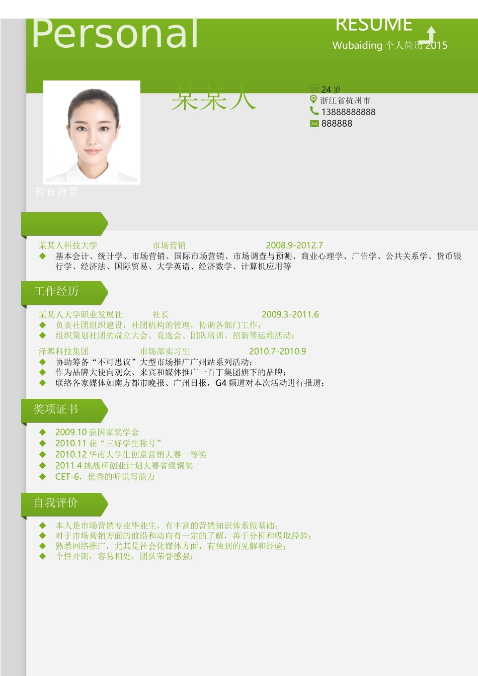 个人简历、自荐信、面试问题模版-套餐12.docx_第2页