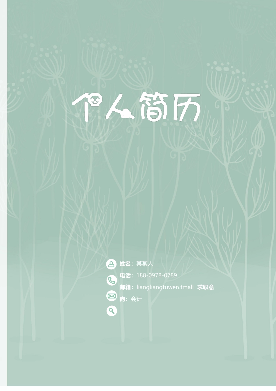 个人简历、自荐信、面试问题模版-套餐15.doc_第1页