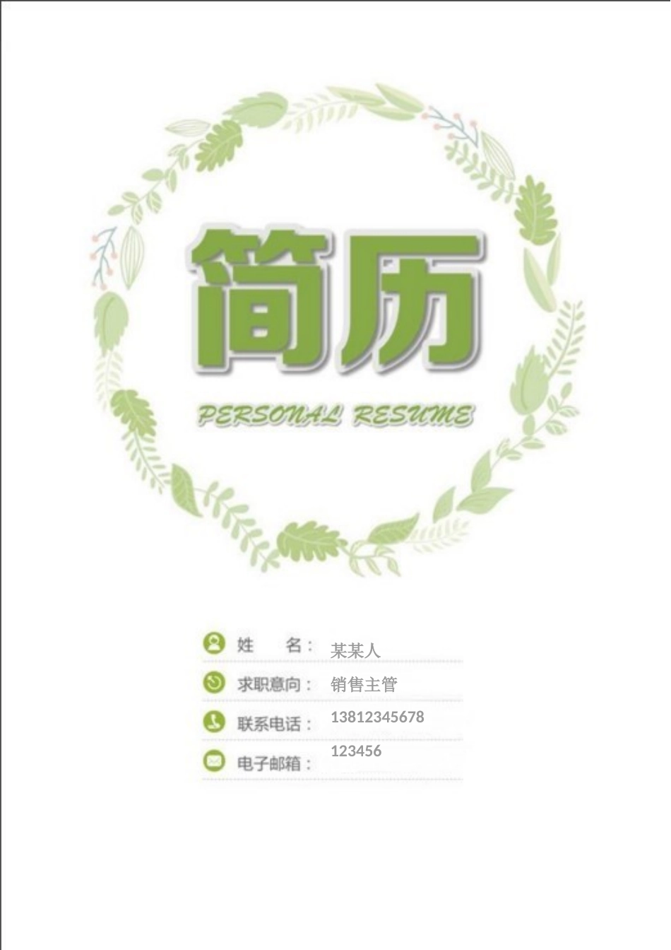 个人简历、自荐信、面试问题模版-套餐32.doc_第1页
