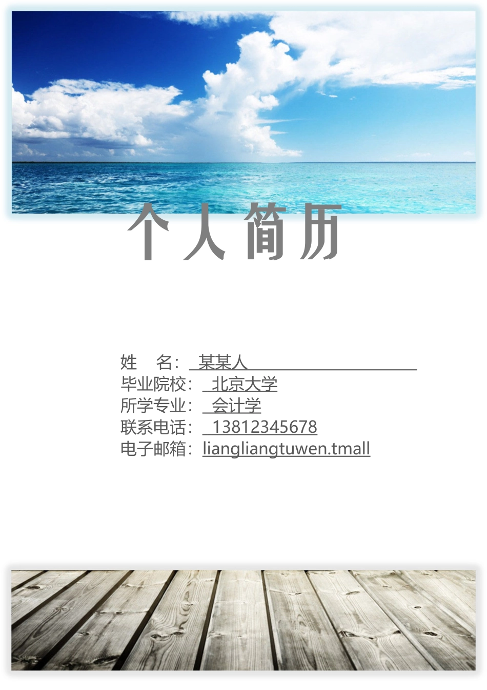 个人简历、自荐信、面试问题模版-套餐33.doc_第1页