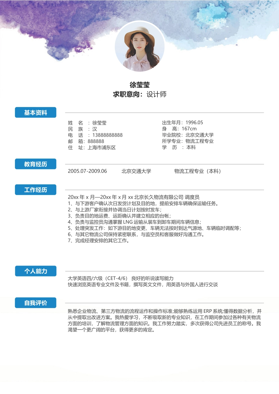 个人简历、自荐信、面试问题模版-唯美淡雅四页06.docx_第2页