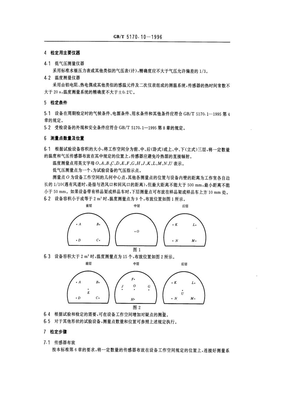 GBT 5170.10-1996 电工电子产品环境试验设备基本参数检定方法 高低温低气压试验设备.pdf_第3页