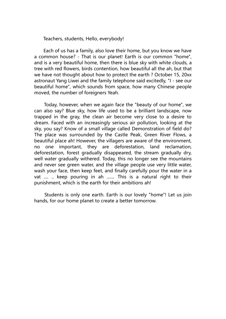 英语演讲稿126-保护地球英语演讲稿3篇.docx_第3页
