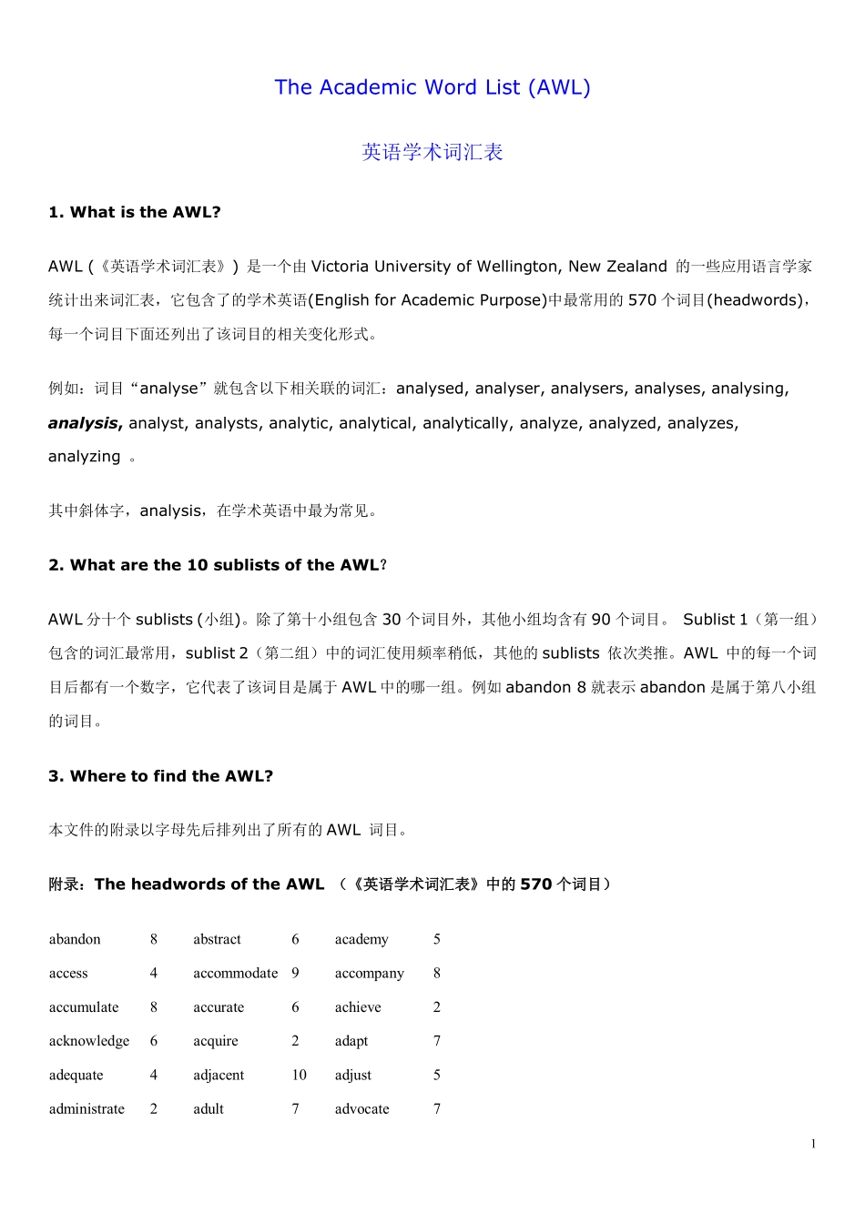 570 个英语学术核心词汇（AWL）.pdf_第1页