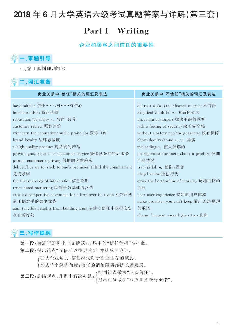 2018.06英语六级考试第3套解析.pdf_第1页