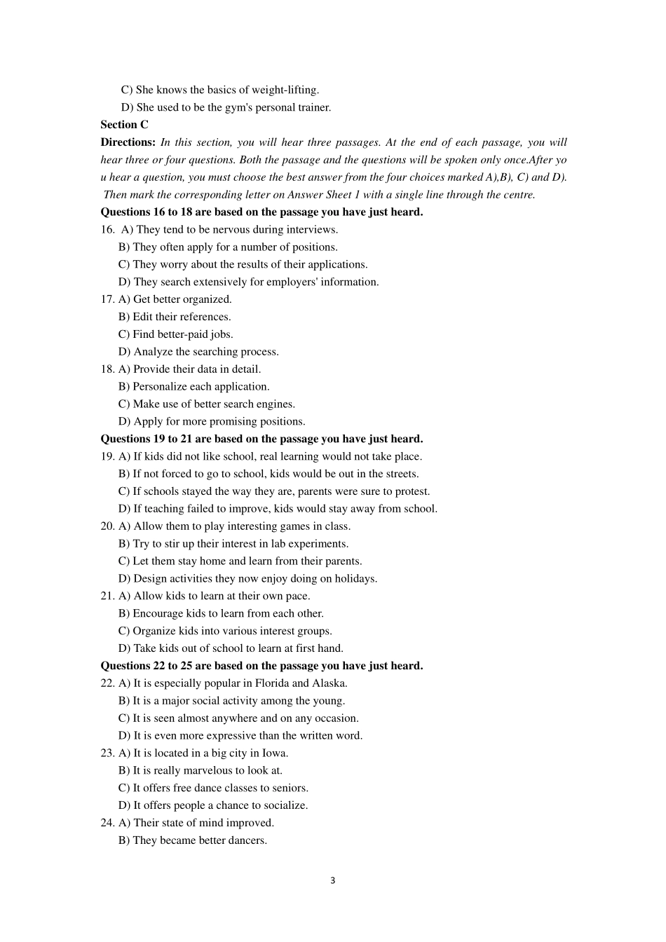 2018年6月第2套英语四级真题.pdf_第3页