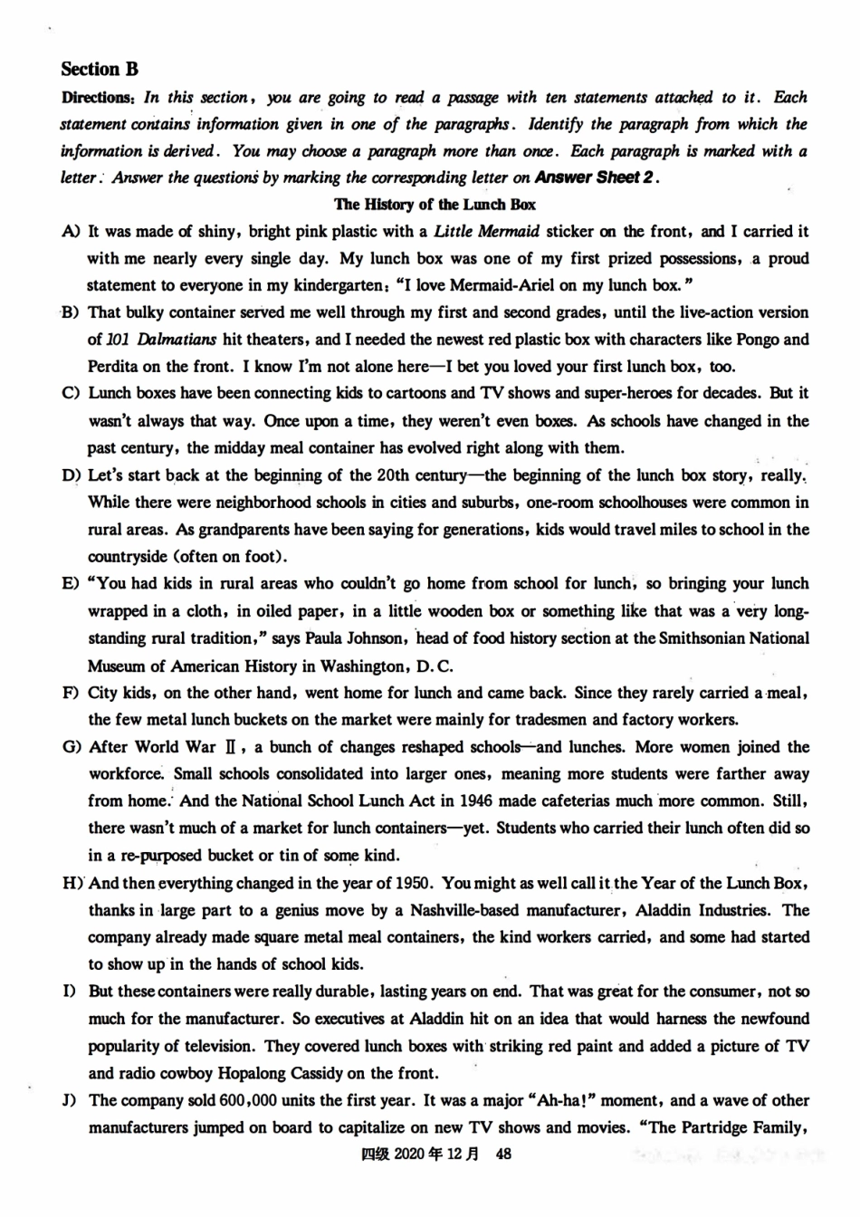 2020年12月第3套英语四级真题.pdf_第2页