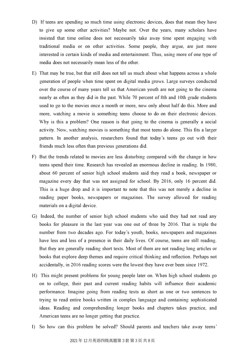 2021年12月第3套英语四级真题.pdf_第3页