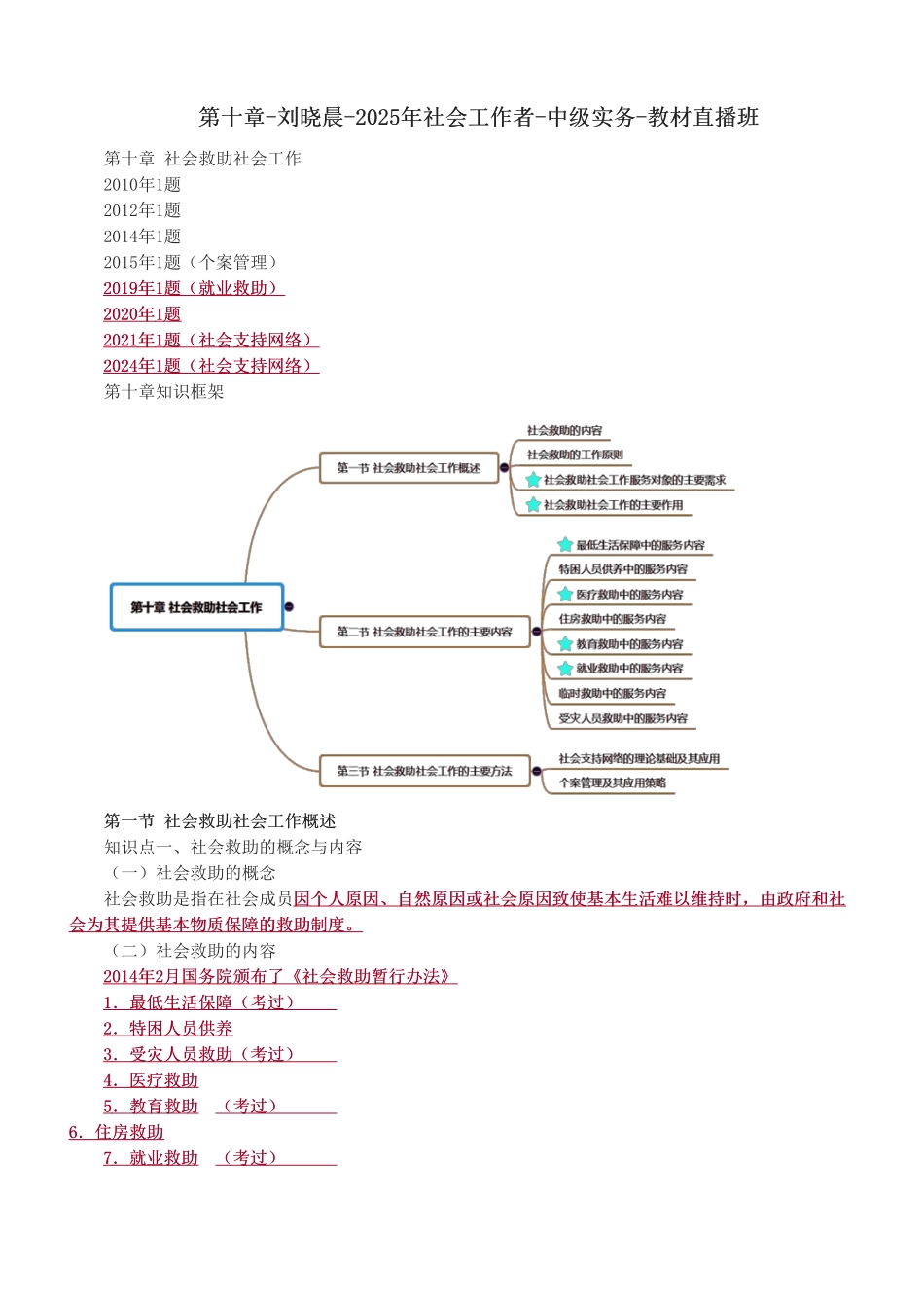 中级社会工作者-第十章-2025年社会工作者-中级实务-教材直播班.pdf_第1页