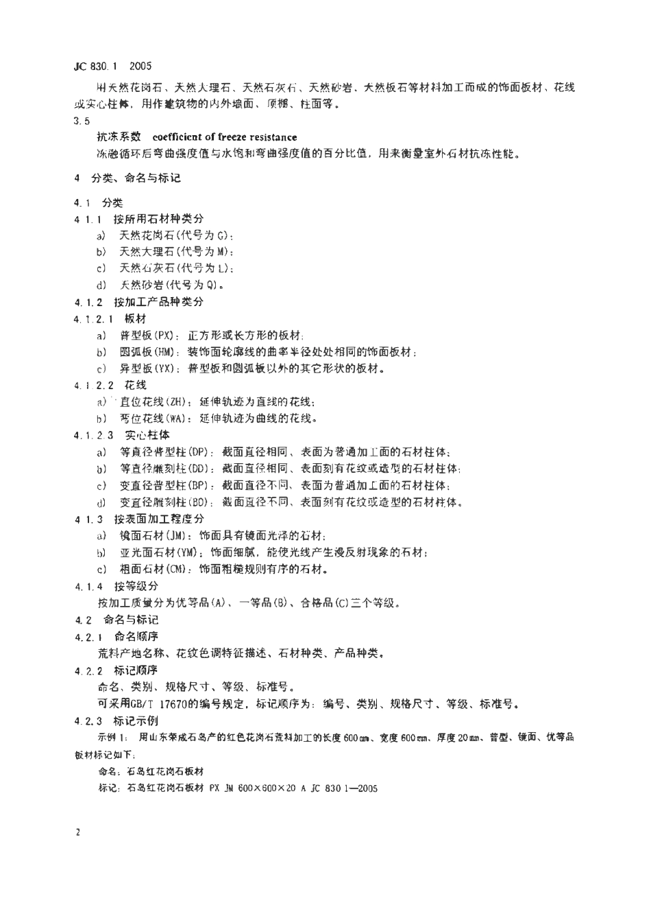 JC830.1-2005 干挂饰面石材及其金属挂件 第1部分：干挂饰面石材.pdf_第3页