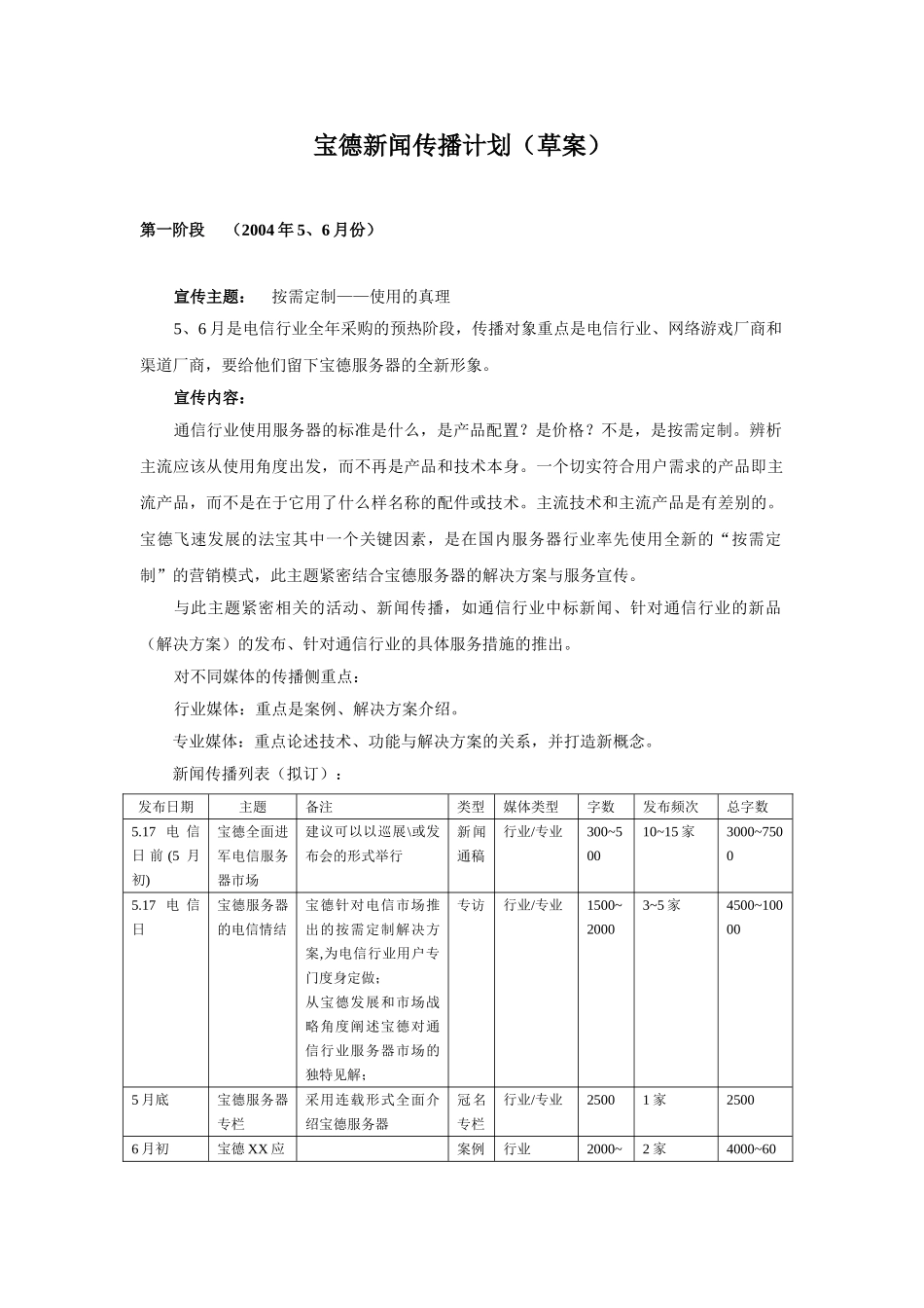 宝德新闻传播计划.doc_第1页